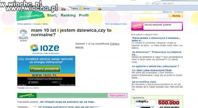 Ma 10 lat i jeszcze pyta