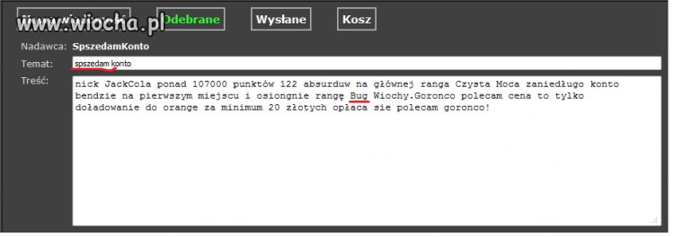 "spszedam konto"