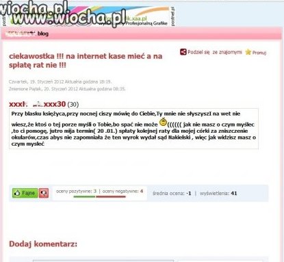 I nawet na portalu społecznościowym...