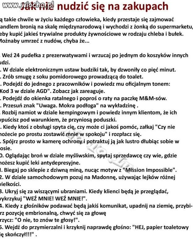 Proponuję aby każdy wypróbował jeden z punktów 