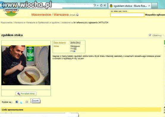 Gumtree.  rubryka zgubiono/znaleziono
