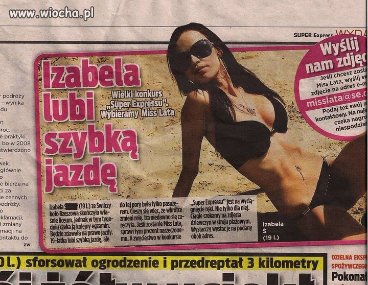 Izabela lubi szybką jazde 