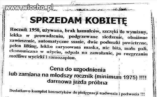 Sprzedam Kobietę