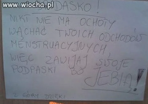 Info do współlokatorki