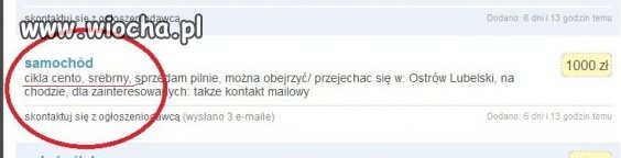 Sprzedam samochód...
