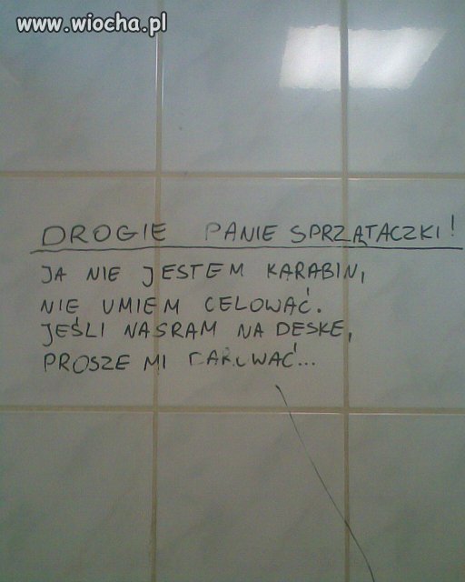 Apel do pań sprzątaczek
