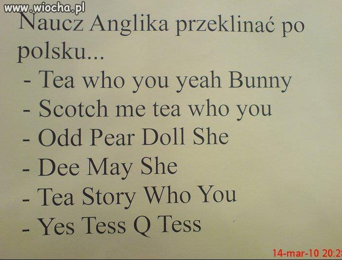 Przekleństwa po polsku.