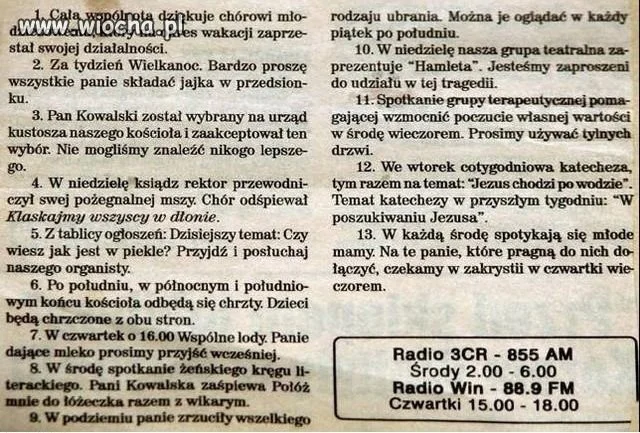 Ogłoszenia parafialne