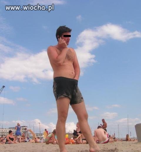 Polaczek na plaży