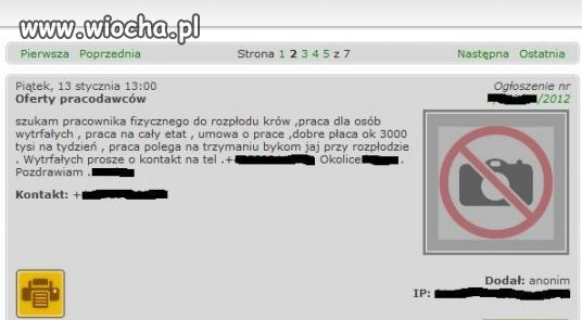Super praca za duże pieniądze...
