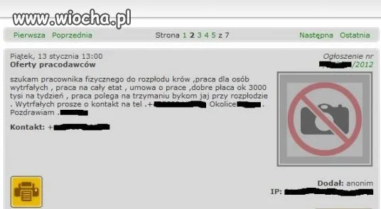 Super praca za duże pieniądze...