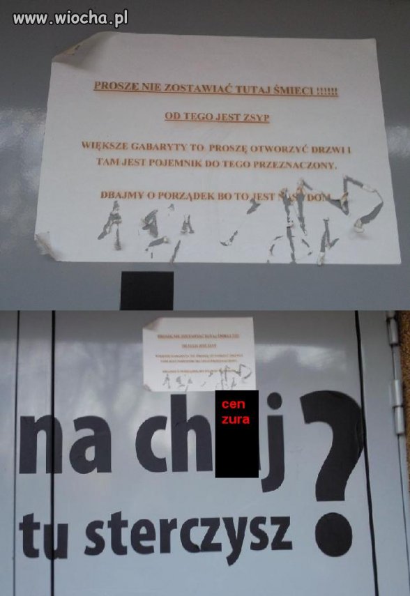 Komunikat do sprzątaczki