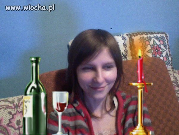 świeca i wino w paincie