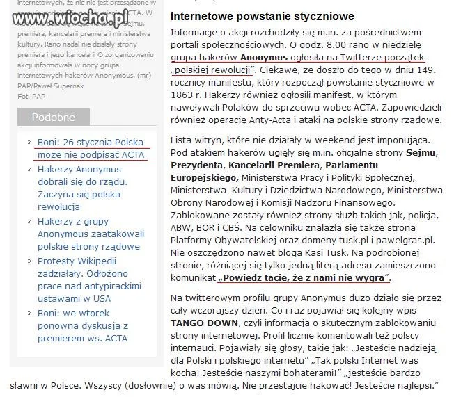Anonymus - "Powiedz tacie, że nie wygra".
