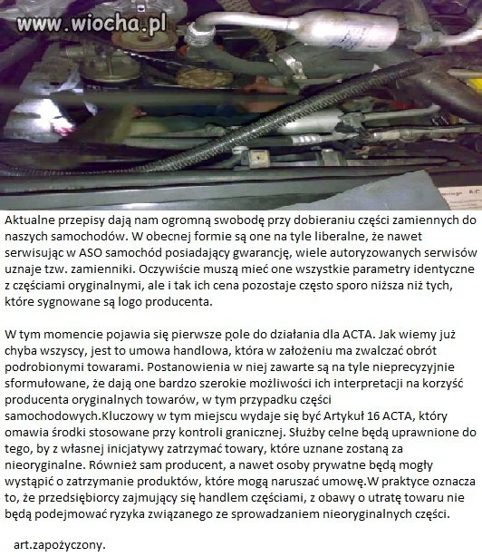 Acta nie dla zmotoryzowanych ...