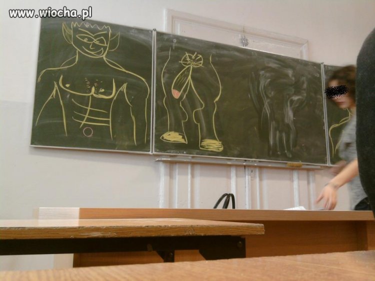Wiocha podczas lekcji.