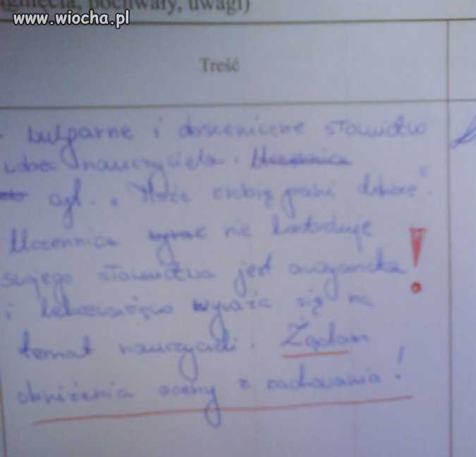 Uwaga nauczyciela