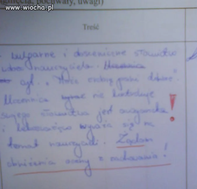 Uwaga nauczyciela