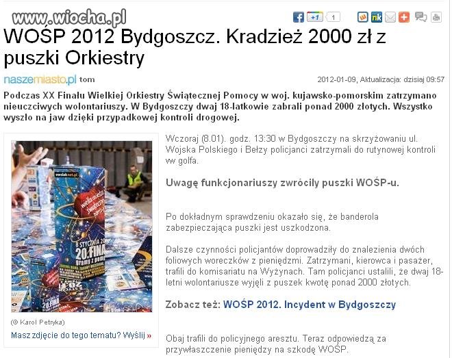 Kradzież z Puszki WOŚP 