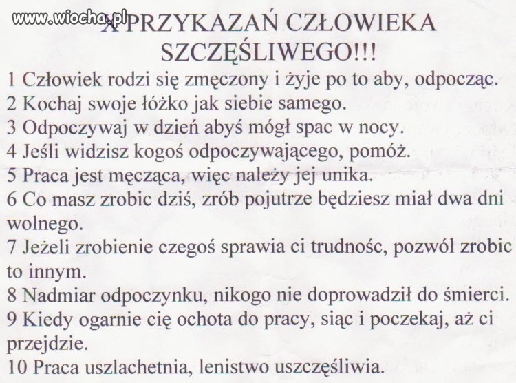 X PRZYKAZAŃ CZŁOWIEKA SZCZĘŚLIWEGO