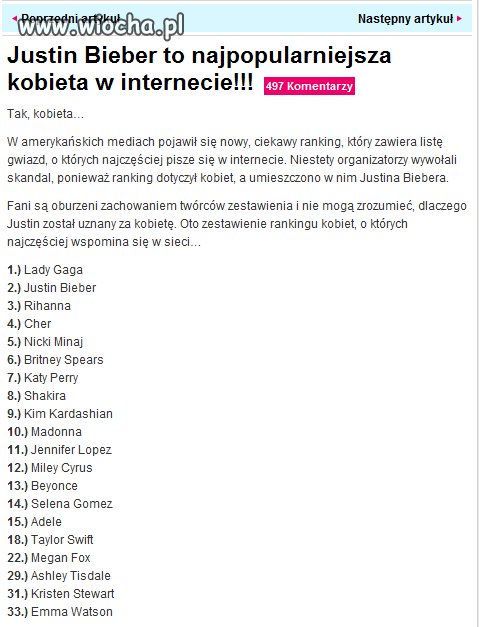 Najpopularniejszą kobietą w internecie