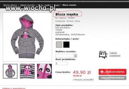 Bluza męska vs damska