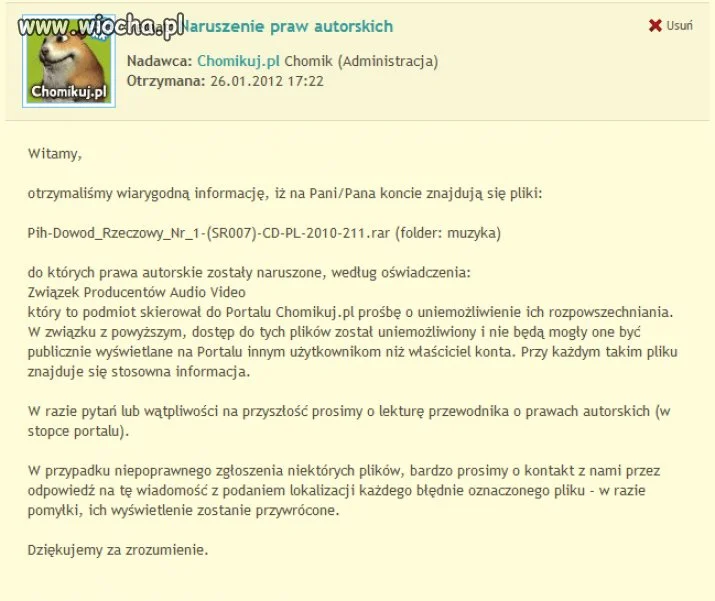 ACTA - ciąg dalszy... obawa?