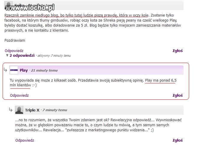 Rzecznik Play odpowiada na swoim blogu internautom