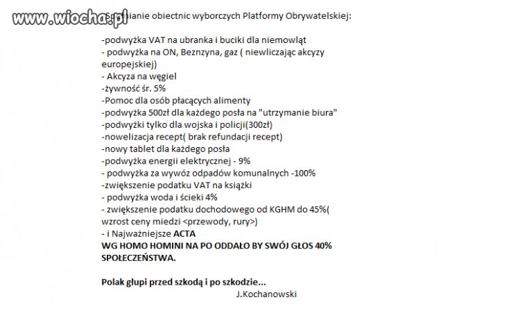 Zastanówmy się przed następnymi wyborami...