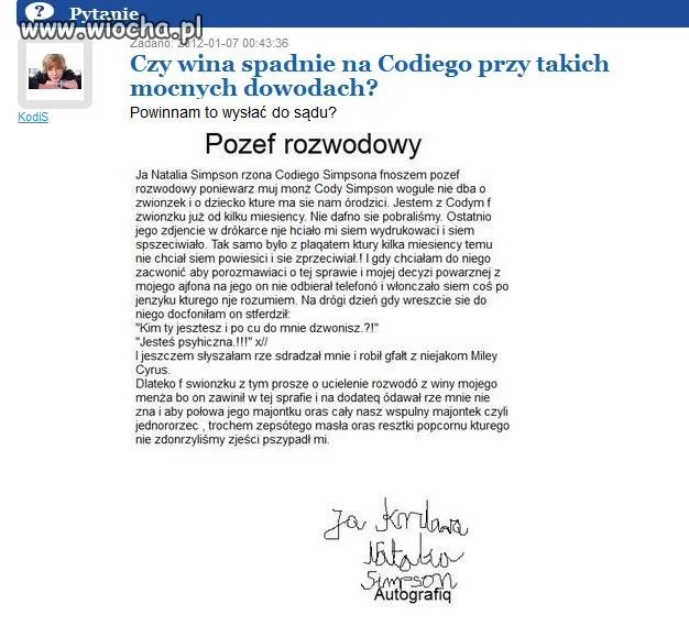 Pozew rozwodowy
