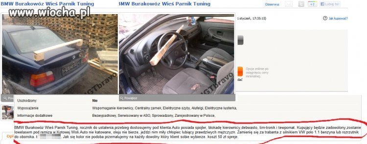 BMW Burakowóz Wieś Parnik Tuning