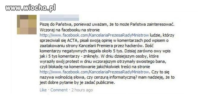 ACTA - dziś tylko ban. Jutro ABW?