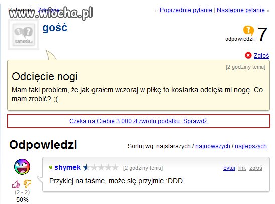 Odcięcie nogi. 