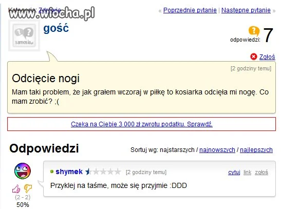 Odcięcie nogi. 