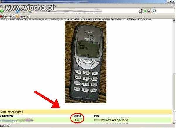Licytacja najnowszego telefonu Firmy Nokia