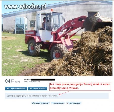Ciekawa praca przy gnoju...