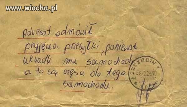 Czas dostarczenia przesyłki przez Pocztę Polską...