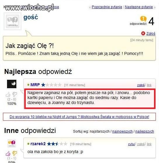 Jak zagiąć Olę?