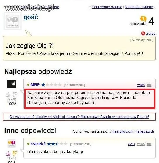 Jak zagiąć Olę?