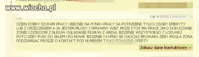 Pan szuka pracy