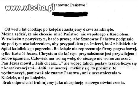 Słowo na Niedziele - Szanowne Państwo.