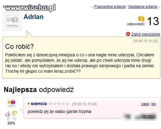 Mogła trzymać garde hehe