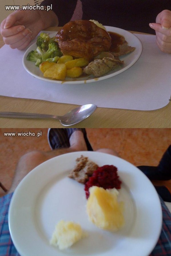 Jedzenie: szpital w UK vs. szpital w Polsce