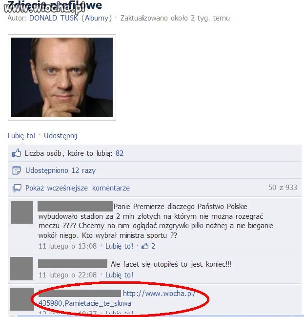 Oficjalny profil Tuska na FB