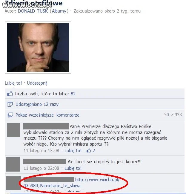 Oficjalny profil Tuska na FB