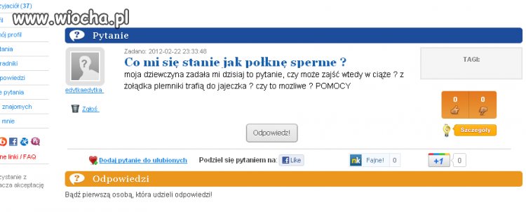 Co mi się stanie jak połknę sperme?
