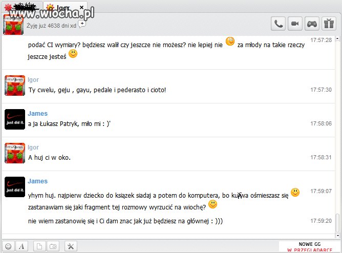 Chlopak 12 lat pisze  i wypytuje o mnie