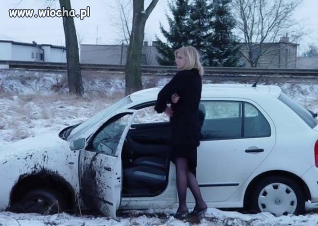 Blondynka zimą