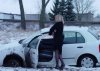 Blondynka zimą