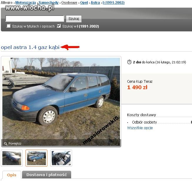Wiocha na Allegro